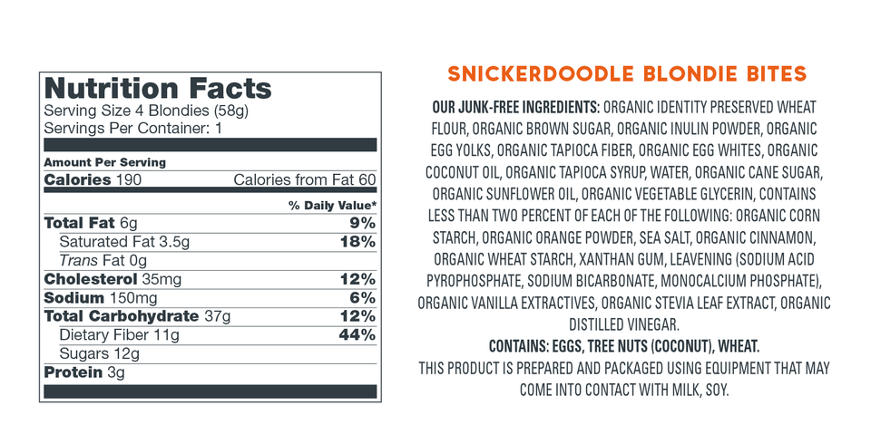 Snickerdoodle Blondie Bites - (6 4-packs of snickerdoodles, 24 mini snickerdoodles) Foodstirs 